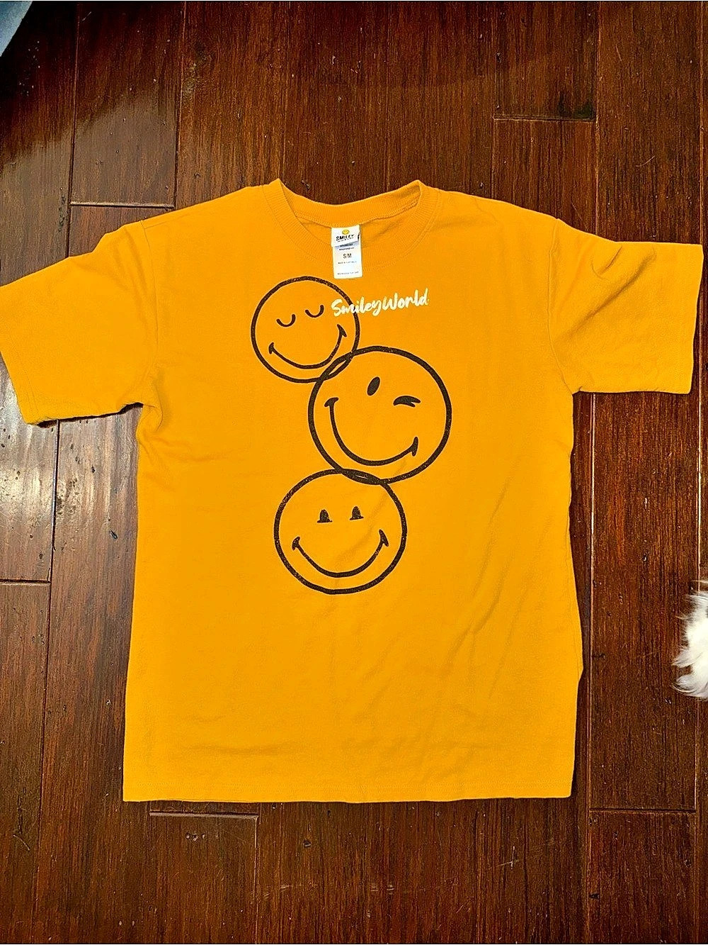 Smiley World Mustard yellow Graphic Tee Size small (oversized)